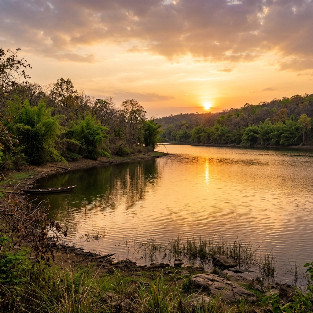 Tadoba Scenic Bamboo Forest Lake